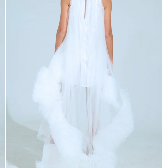 Elegant White Sleeveless Dress - Picture 7 of 7